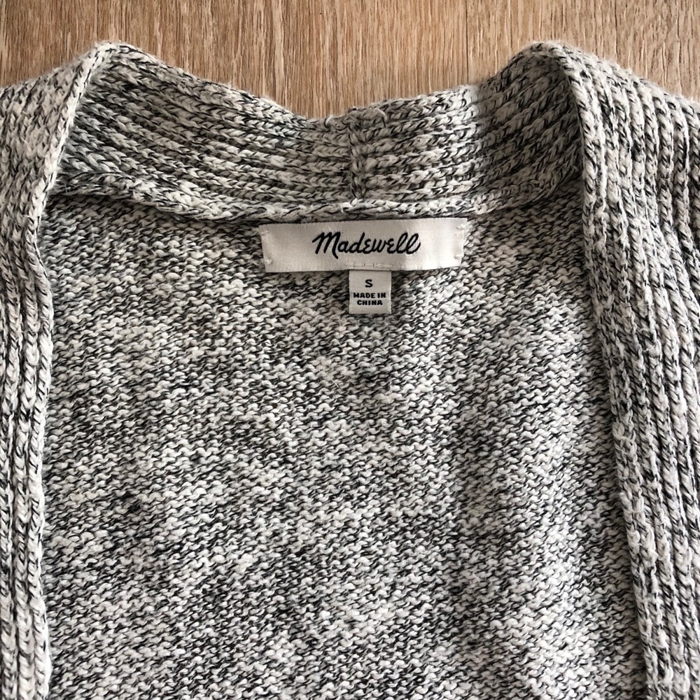 Madewell Cotton Linen Gray Open Sweater Small - Picture 3 of 7
